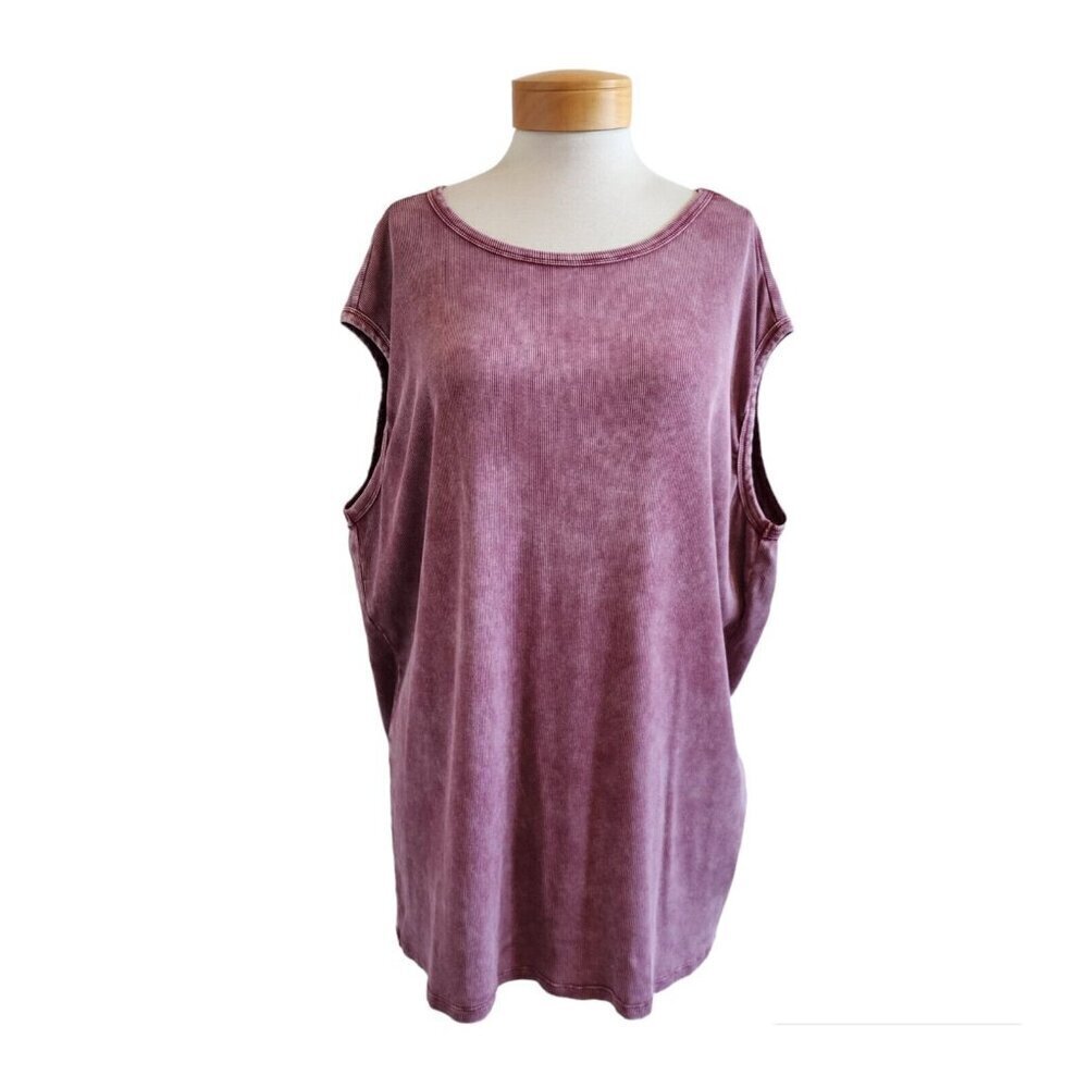 Torrid Ribbed Modal Blend Fire Brick High Neck Basic Casual Muscle Tank Top 3X